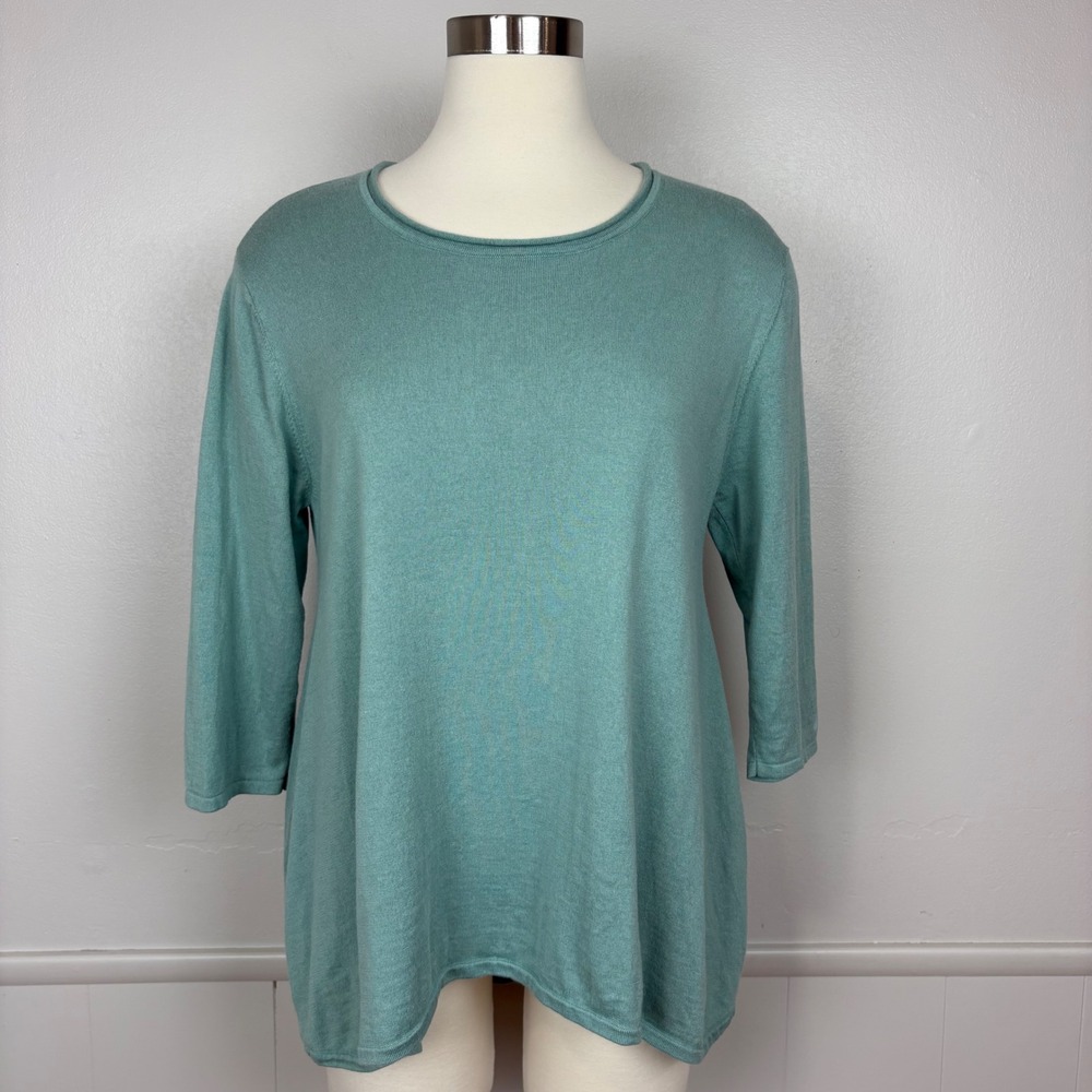 Duca di S. Giusto Womens Cashmere Tunic Sweater‎ Size M Green Rolled Neck Soft